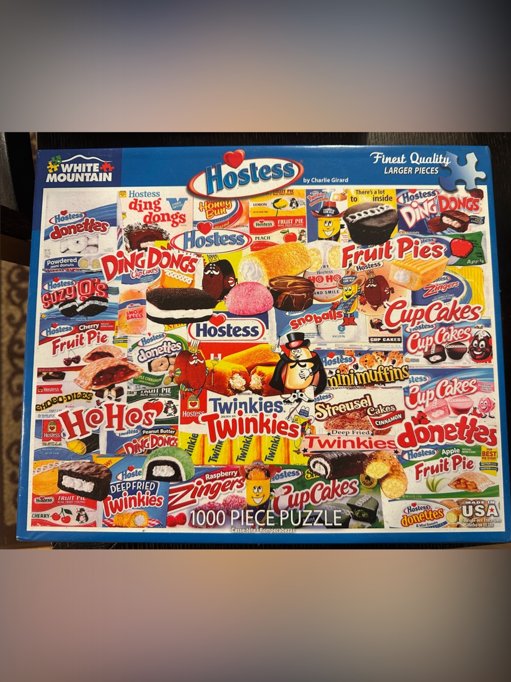 White Mountain Hostess Snacks Collage Puzzle - Blue, Red, Yellow